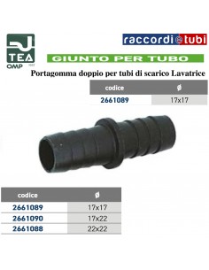 PORTAGOMMA DOPPIO 17X17mm PER TUBO DI SCARICO LAVATRICE