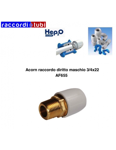 RACCORDO ACORN DIRITTO MASCHIO 3/4X22