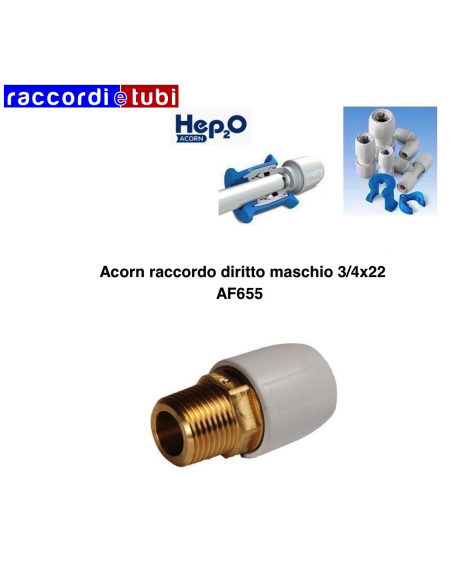 RACCORDO ACORN DIRITTO MASCHIO 3/4X22