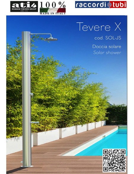 SOLARDUSCHE ATI AUS SATINIERTEM EDELSTAHL TEVERE X SOL-JS*GP