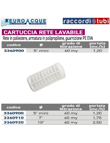 CARTUCCIA 5" MINI RETE LAVABILE 60my