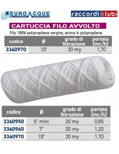 CARTUCCIA 10'' FILO AVVOLTO 20my