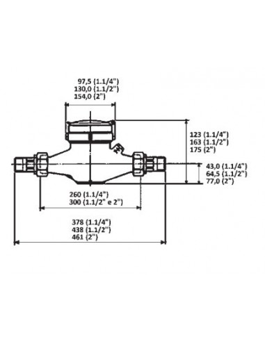 KALTWASSERZÄHLER 2'' LÄNGE 300mm