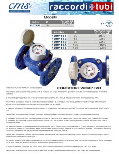 CONTATORE WOLTMANN PER ACQUA FREDDA PN16 DN 50 L.200 mm