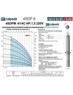 ELEKTROPUMPE CALPEDA 4" 4SDPM 4/14C PS 1,5 220V 2