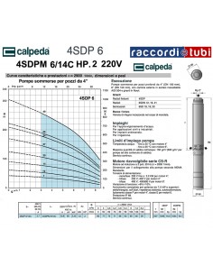 ELEKTROPUMPE CALPEDA HP.2 4" 4SDPM 6/14C 220V 2
