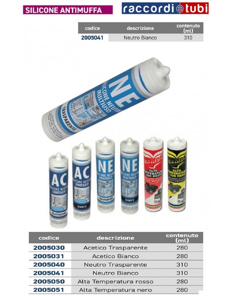 SILICONE NEUTRO ANTIMUFFA TRASPARENTE (310ml)