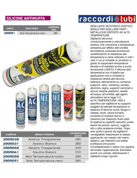 SILICONE ALTA TEMPERATURA NERO 300° (280ml)