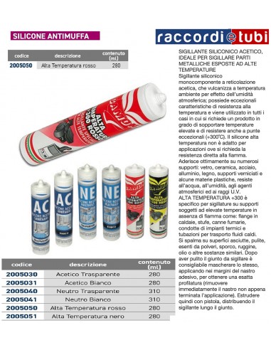 SILICONE ALTA TEMPERATURA ROSSO 300° (280ml)