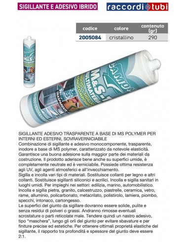 SIGILLANTE IBRIDO TRASPARENTE CAMON (290ml)
