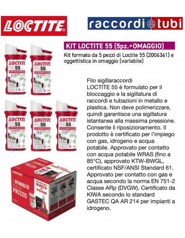 KIT LOCTITE 55 Packung mit 5 Stück + Geschenk