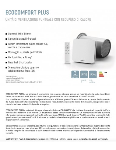 RECUPERATORE DI CALORE 100 AP19989 ECOCONFORT...