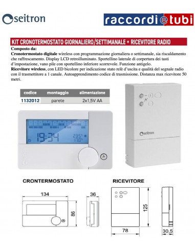 KIT CRONOTERMOSTATO GIORNALIERO E SETTIMANALE...