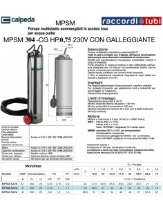 TAUCHPUMPE CALPEDA HP 0,75 MPSM 304-CG 230V 5"