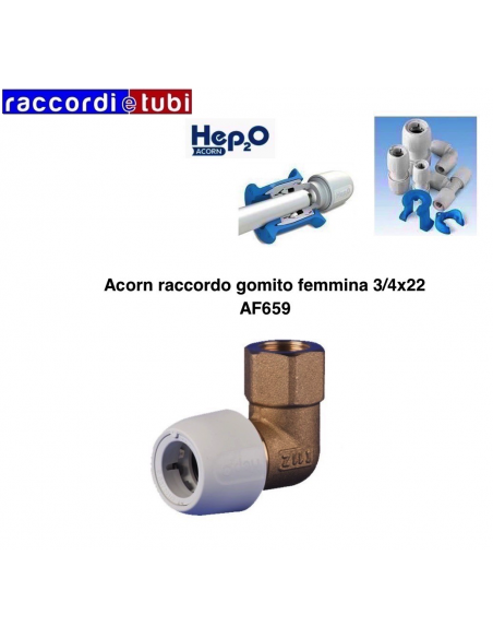 RACCORDO ACORN CURVO FEMMINA 3/4X22