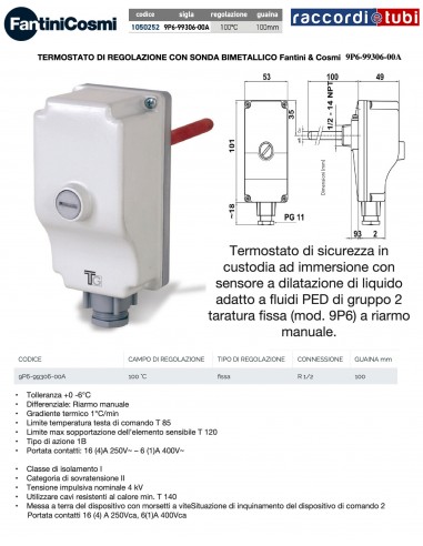 SICHERHEITSTHERMOSTAT TAUCHBESCHALTUNG MANUELL...