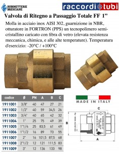 VALVOLA DI RITEGNO D.1''