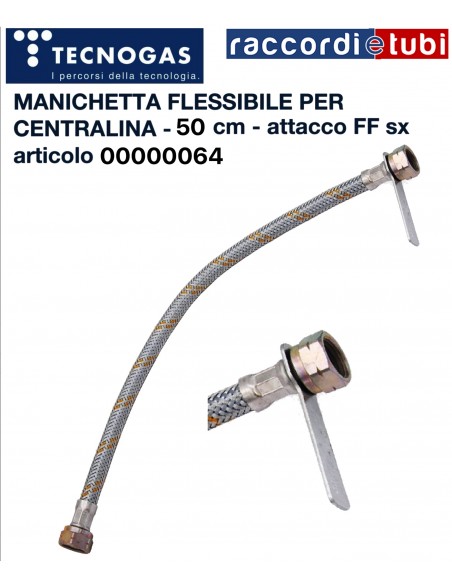 FLESSIBILE GAS GPL CM.50 IN ACCIAIO INOX