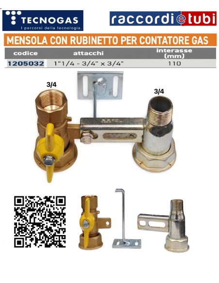 HALTERUNG GASZÄHLER 11/4''x3/4''-3/4''
