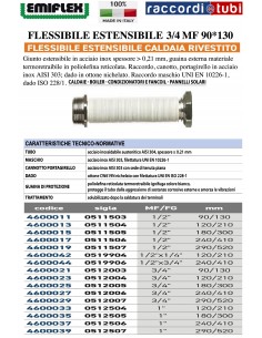 DEHNBARER FLEXIBLER SCHLAUCH 90*130 3/4 MF BESCHICHTET