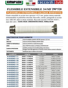 DEHNBARES FLEXIBLES SCHLAUCH 290*520 3/4 MF BESCHICHTET