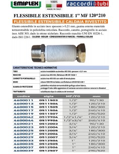 DEHNBARER FLEXIBLER SCHLAUCH 120*210 1" MF BESCHICHTET