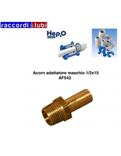ADATTATORE ACORN MASCHIO IN OTTONE 1/2X15