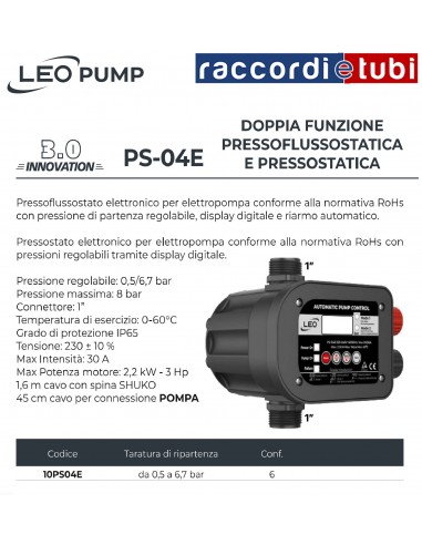 ELEKTRONISCHER DRUCK-DURCHFLUSS-SCHALTER 10PS04E
