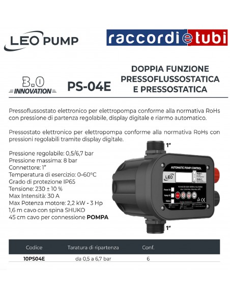 ELEKTRONISCHER DRUCK-DURCHFLUSS-SCHALTER 10PS04E