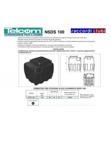 TELCOM TANK FÜR HEBEWARTEANLAGE NSDS100