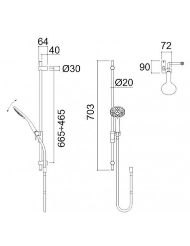 SALISCENDI  DOCCIA  INOX H.700mm PONTE GIULIO...