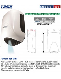 ASCIUGAMANI ELETTRICO MINI 900W ABS BIANCO