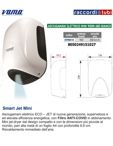 MINI ELEKTRISCHES HANDTUCHTROCKNER 900W ABS WEISS