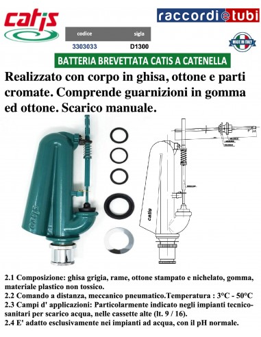 SIFONE BREVETTATO CATIS COMANDO A CATENE