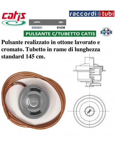 PULSANTE CON TUBETTO IN RAME PER SIFONI CATIS...