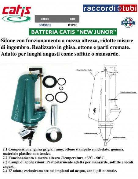 SIFONE BREVETTATO CATIS ''NEW JUNIOR'' 01200