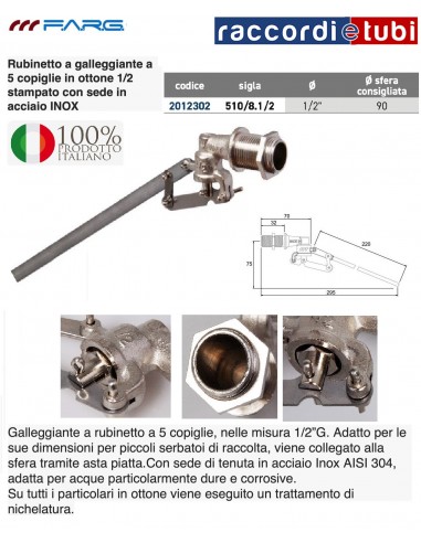 GALLEGGIANTE A 5 COPPIGLE IN OTTONE  SEDE INOX...