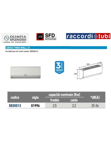 UNICO TWIN WALL S1 (RAE) DA  ABBINARE A TWIN MASTER 30 HP RFA