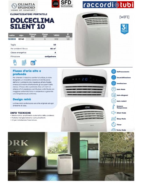 DOLCECLIMA SILENT 10 WIFI MOBILER KLIMAGERÄT (RAEE)
