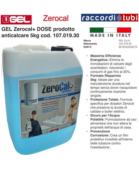 GEL Zerocal+ DOSE prodotto anticalcare 5kg cod. 107.019.30