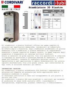 SCAMBIATORE CALORE 30 PIASTRE INOX 316L CORDIVARI