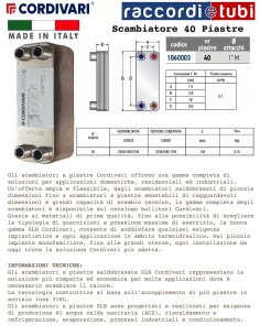 SCAMBIATORE CALORE 40 PIASTRE INOX 316L CORDIVARI