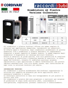 SCAMBIATORE CALORE 40 PIASTRE INOX 316L COIBENTATO CORDIVARI