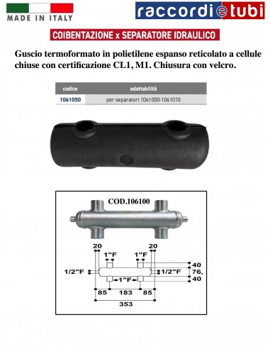 COIBENTAZIONE PER SEPARATORE IDRAULICO 1061050
