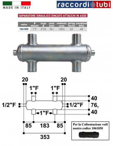 HYDRAULIKTRENNER AUS VERMÄSSINGTEM STAHL 2''1/2...