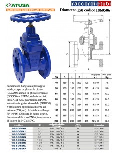SARACINESCA CUNEO GOMMATO DN 150 PN10-16