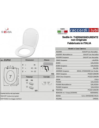 SEDILE PER WC GALASSIA PIUMA (vedi...