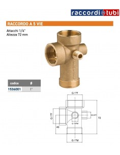 RACCORDO A 5 VIE DIAMETRO 1'' H.mm 72