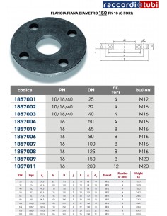 FLANGIA PIANA DN 150 PN 16  (8 fori)