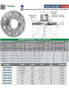 FLANGIA FILETTATA DN 65 - 2''1/2 PN 16 (8 fori)